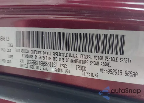 2017 Ram 1500 Big Horn 4X2 6'4 Box из США, поврежденный, VIN 1C6RR6TT8HS551192